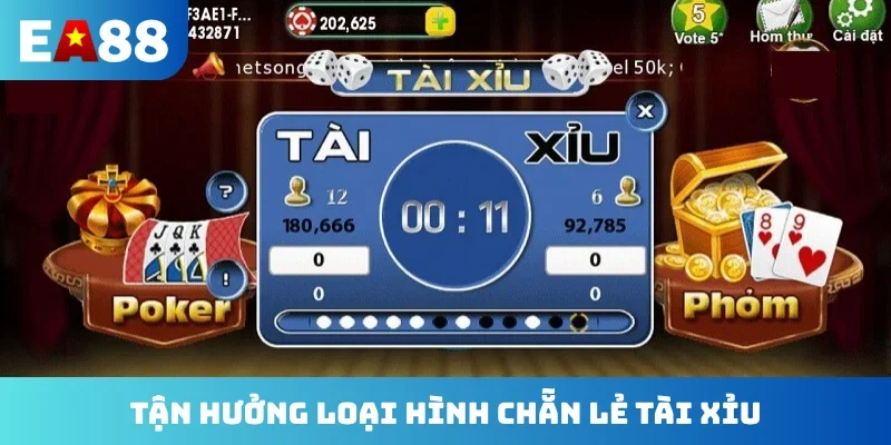 Tận hưởng loại hình chẵn lẻ tài xỉu
